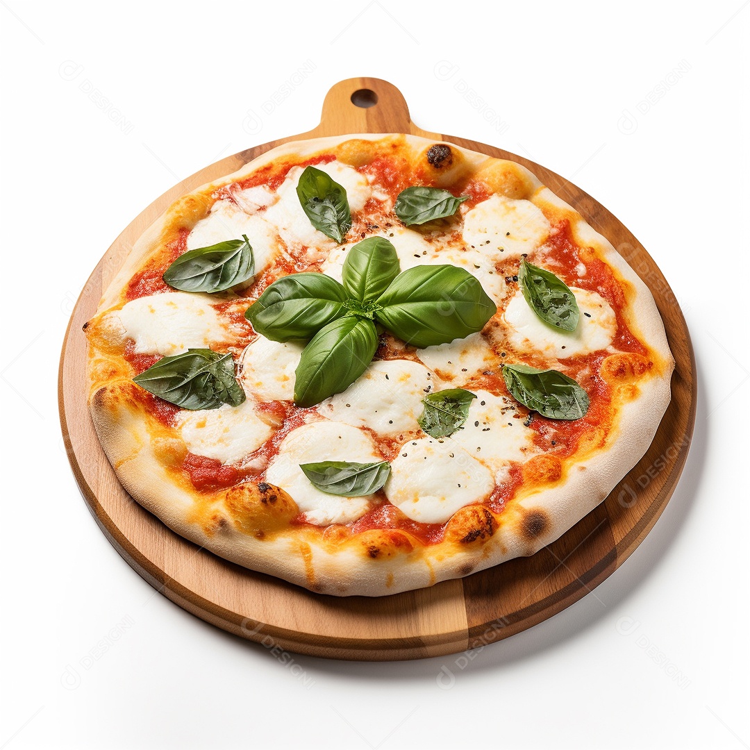 Pizza deliciosa assada sobre fundo isolado