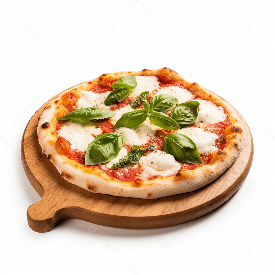 Pizza deliciosa assada sobre fundo isolado