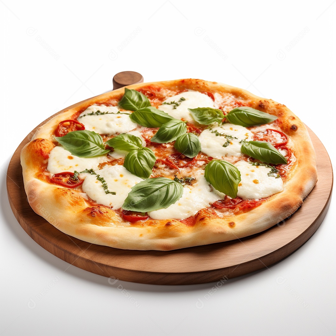 Pizza deliciosa assada sobre fundo isolado