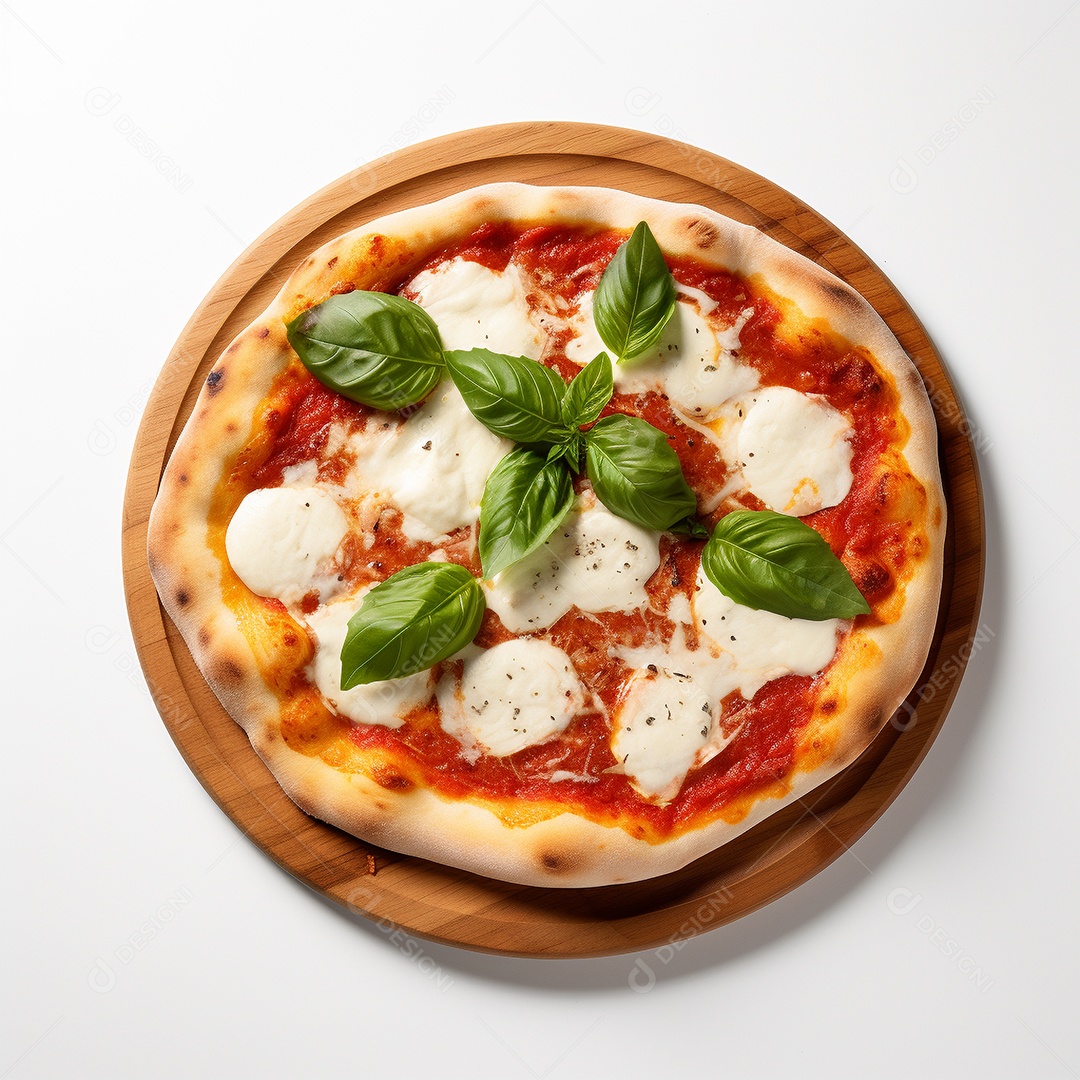 Pizza deliciosa assada sobre fundo isolado