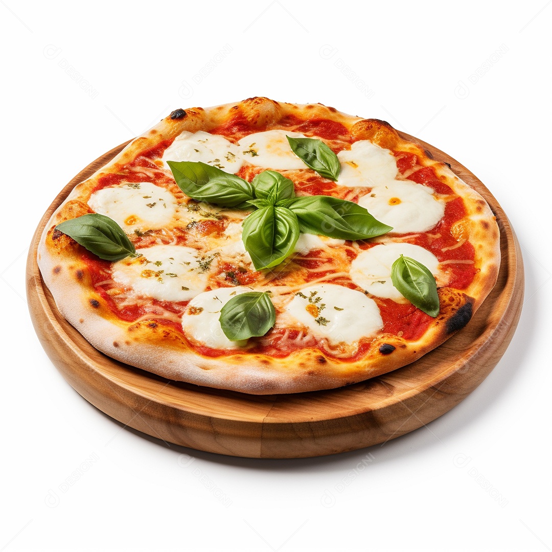 Pizza deliciosa assada sobre fundo isolado