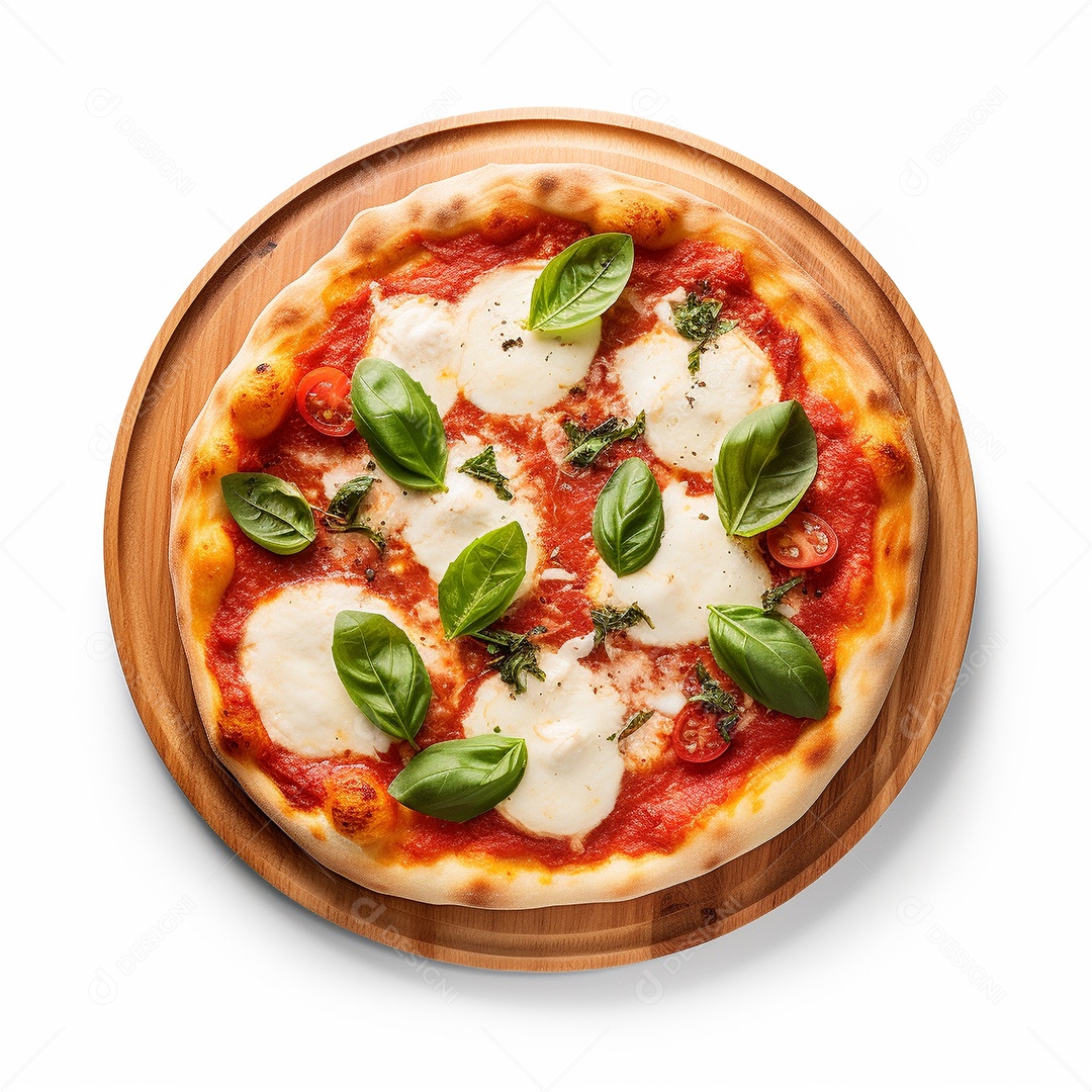 Pizza deliciosa assada sobre fundo isolado