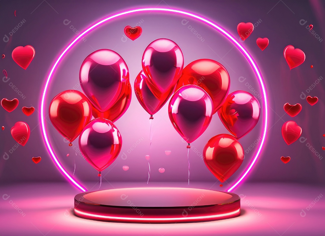 Decoração de maquete em branco do dia dos namorados