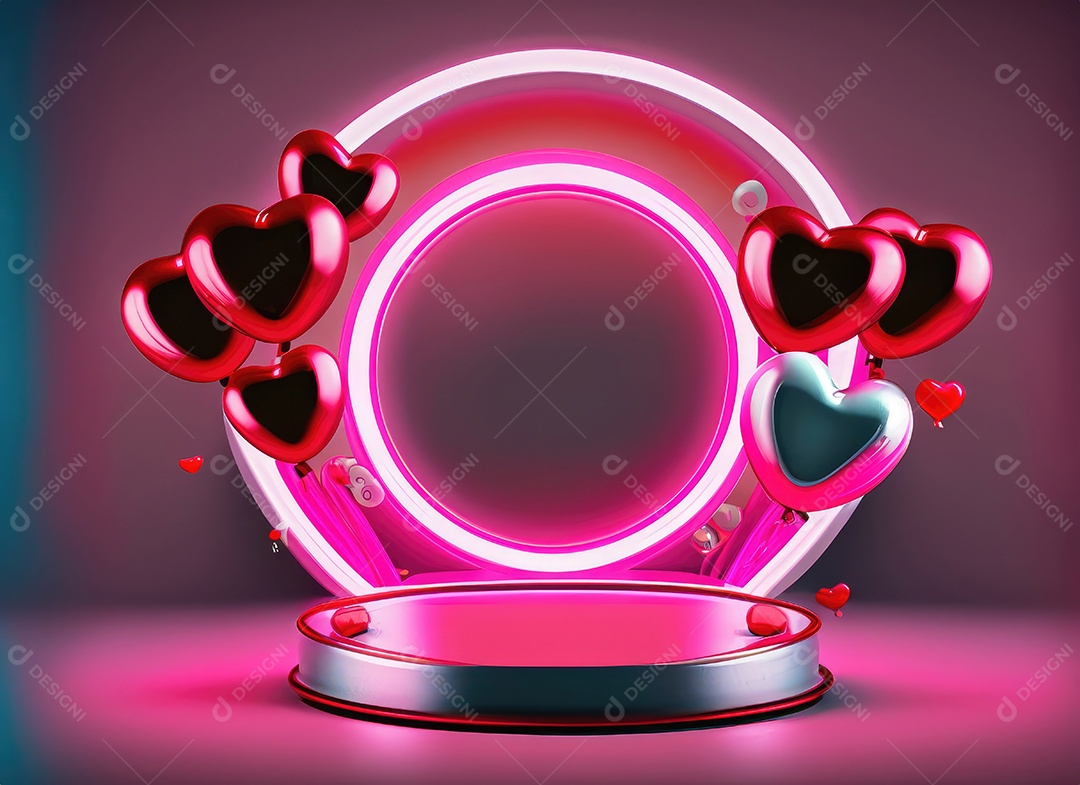 Decoração de maquete em branco do dia dos namorados