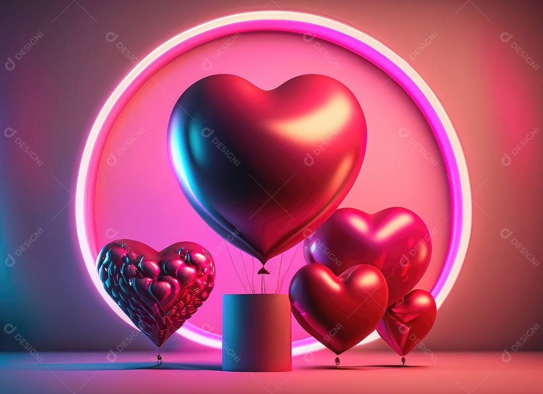 Decoração de maquete em branco do dia dos namorados