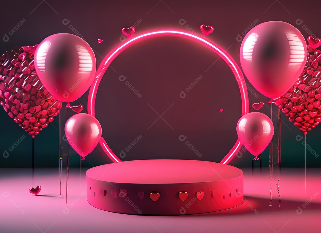 Decoração de maquete em branco do dia dos namorados