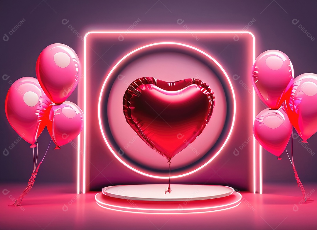 Decoração de maquete em branco do dia dos namorados