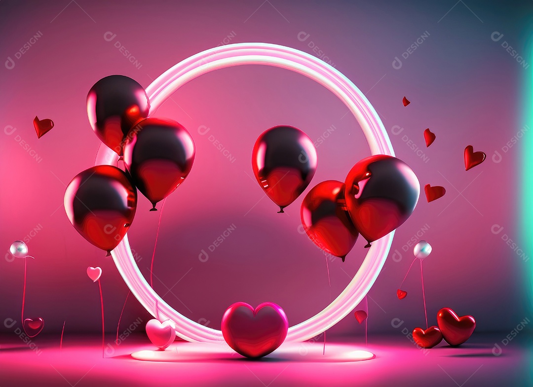 Decoração de maquete em branco do dia dos namorados