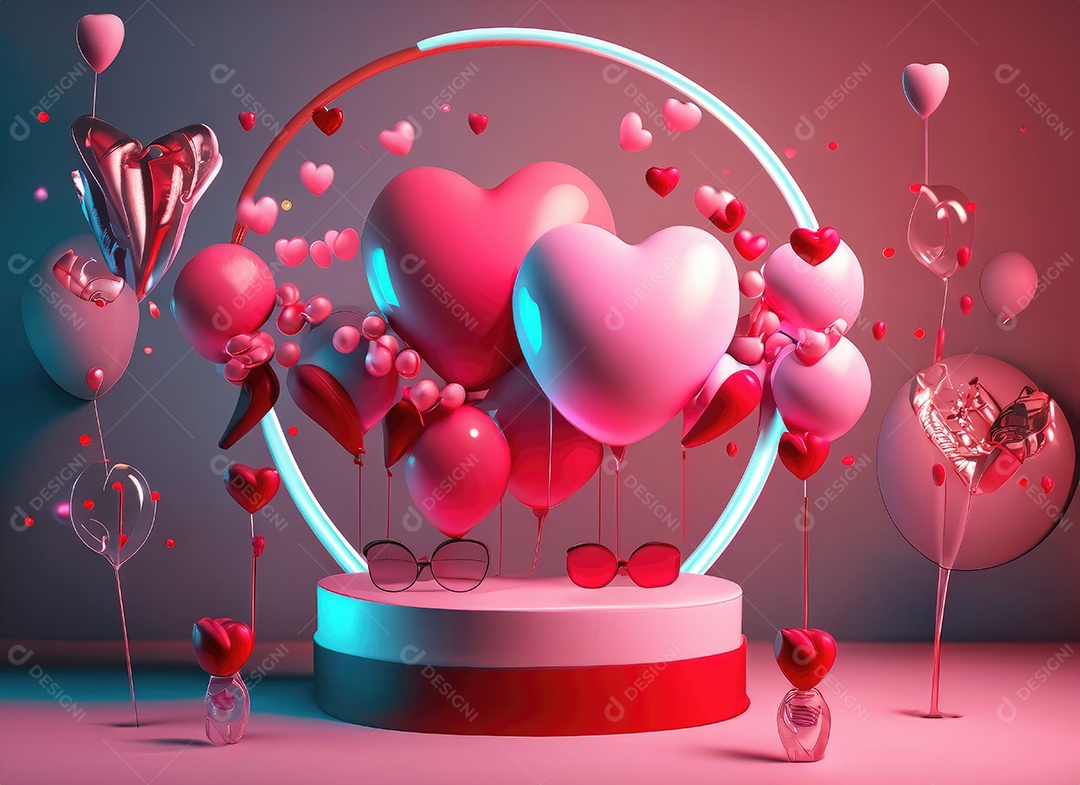 Decoração de maquete em branco do dia dos namorados