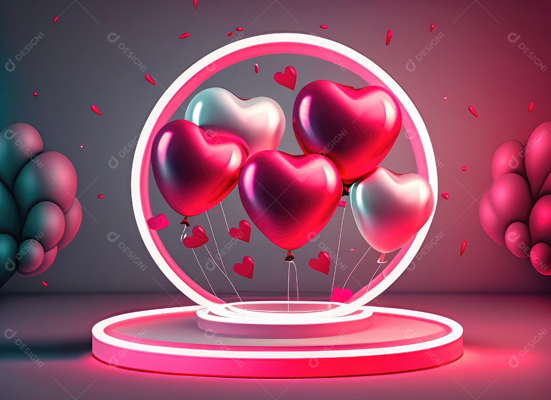 Decoração de maquete em branco do dia dos namorados