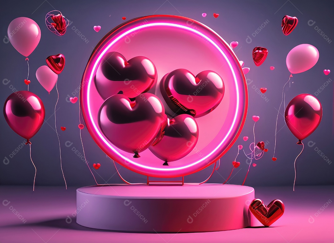 Decoração de maquete em branco do dia dos namorados