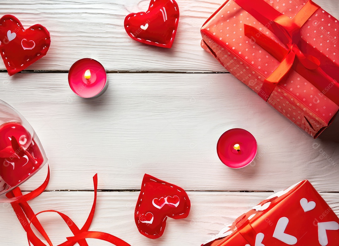 Decoração de maquete em branco do dia dos namorados