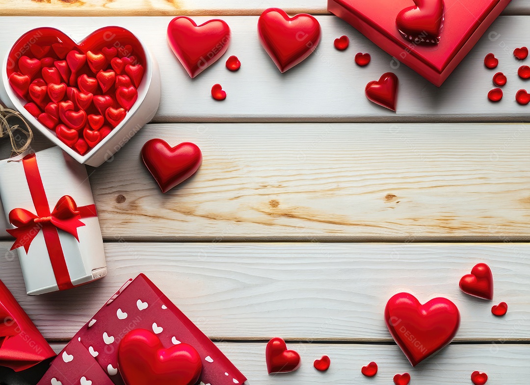 Decoração de maquete em branco do dia dos namorados