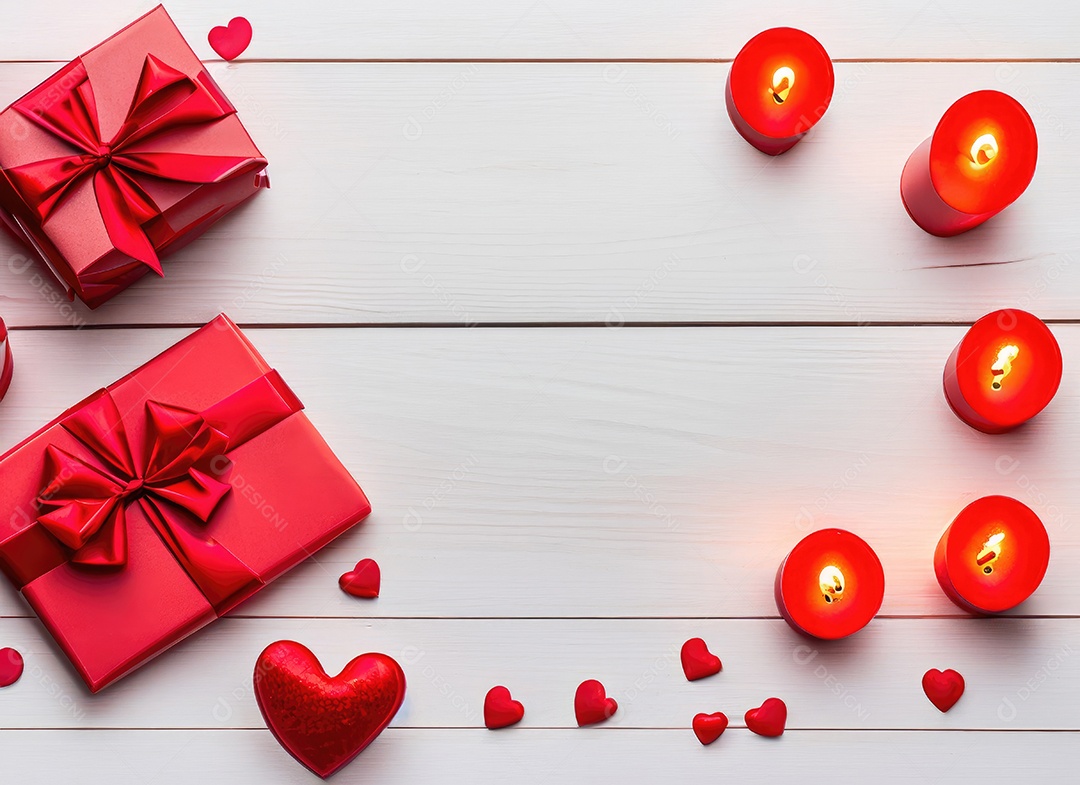 Decoração de maquete em branco do dia dos namorados