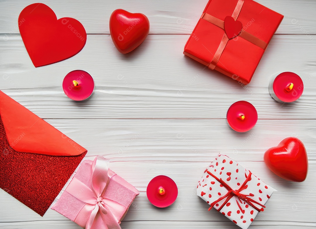 Decoração de maquete em branco do dia dos namorados