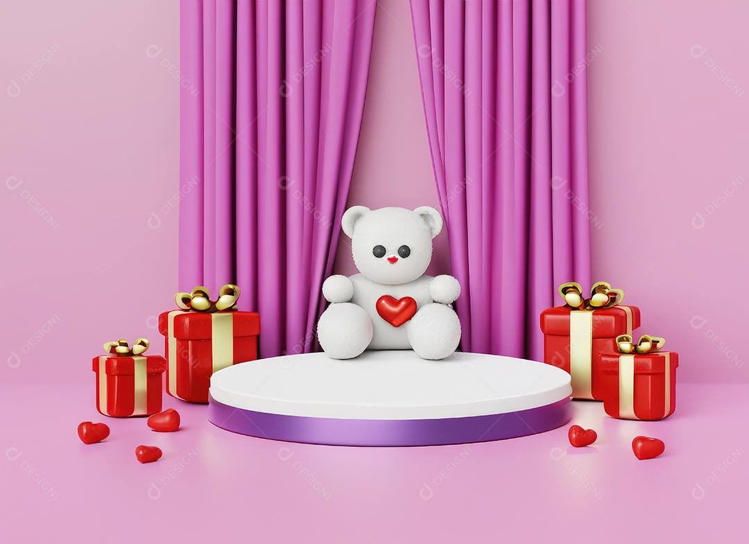 Decoração de maquete em branco do dia dos namorados