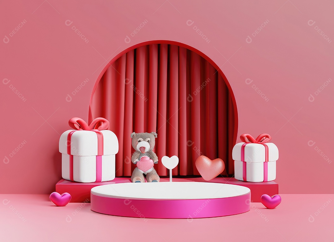 Decoração de maquete em branco do dia dos namorados