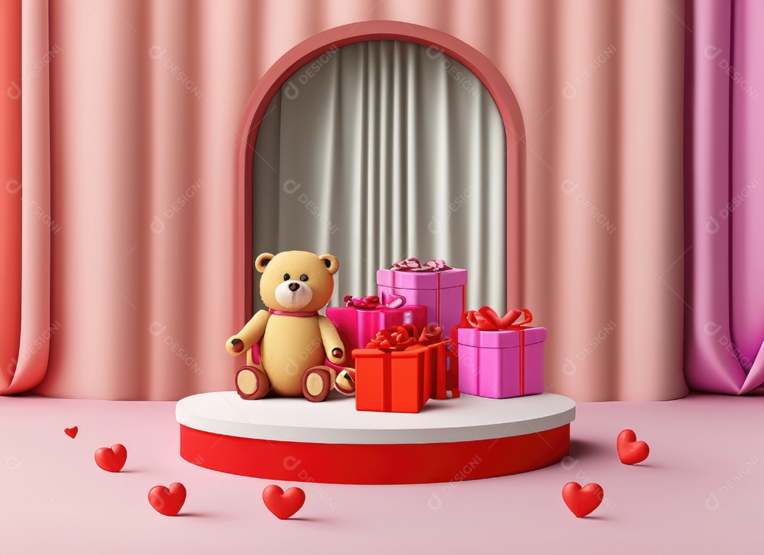 Decoração de maquete em branco do dia dos namorados