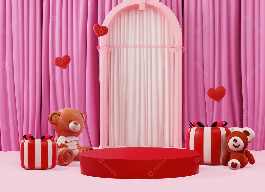 Decoração de maquete em branco do dia dos namorados