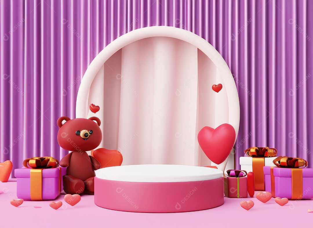 Decoração de maquete em branco do dia dos namorados