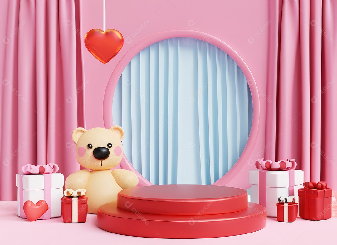 Decoração de maquete em branco do dia dos namorados