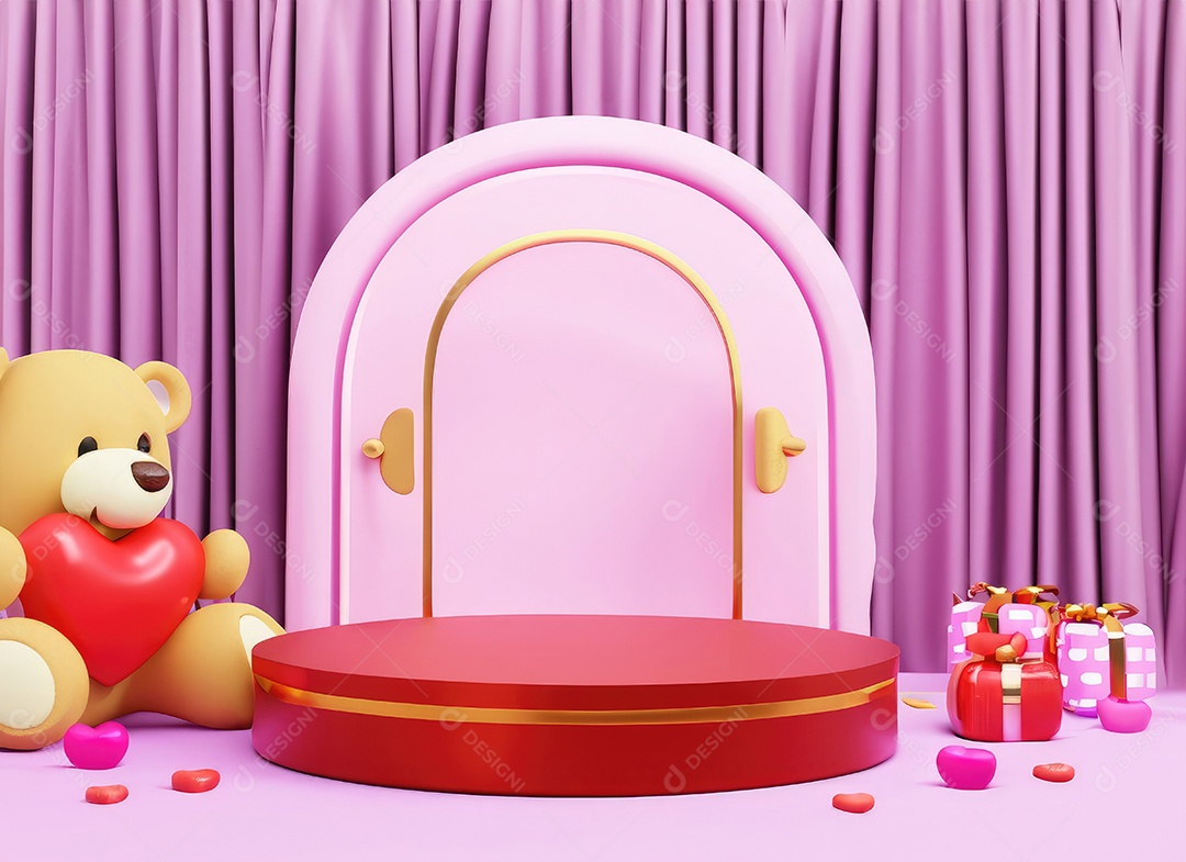 Decoração de maquete em branco do dia dos namorados