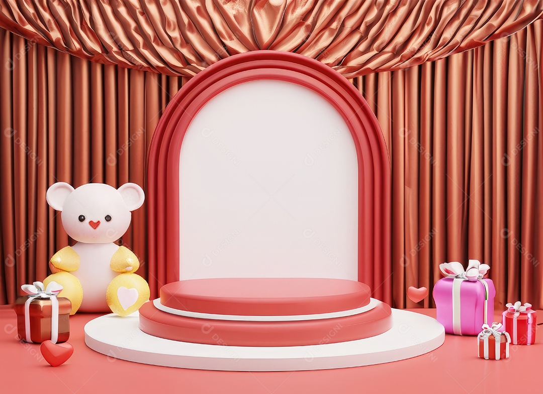 Decoração de maquete em branco do dia dos namorados