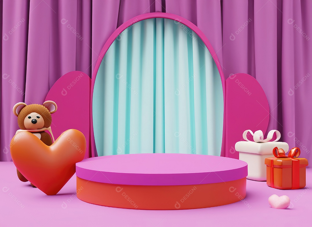 Decoração de maquete em branco do dia dos namorados