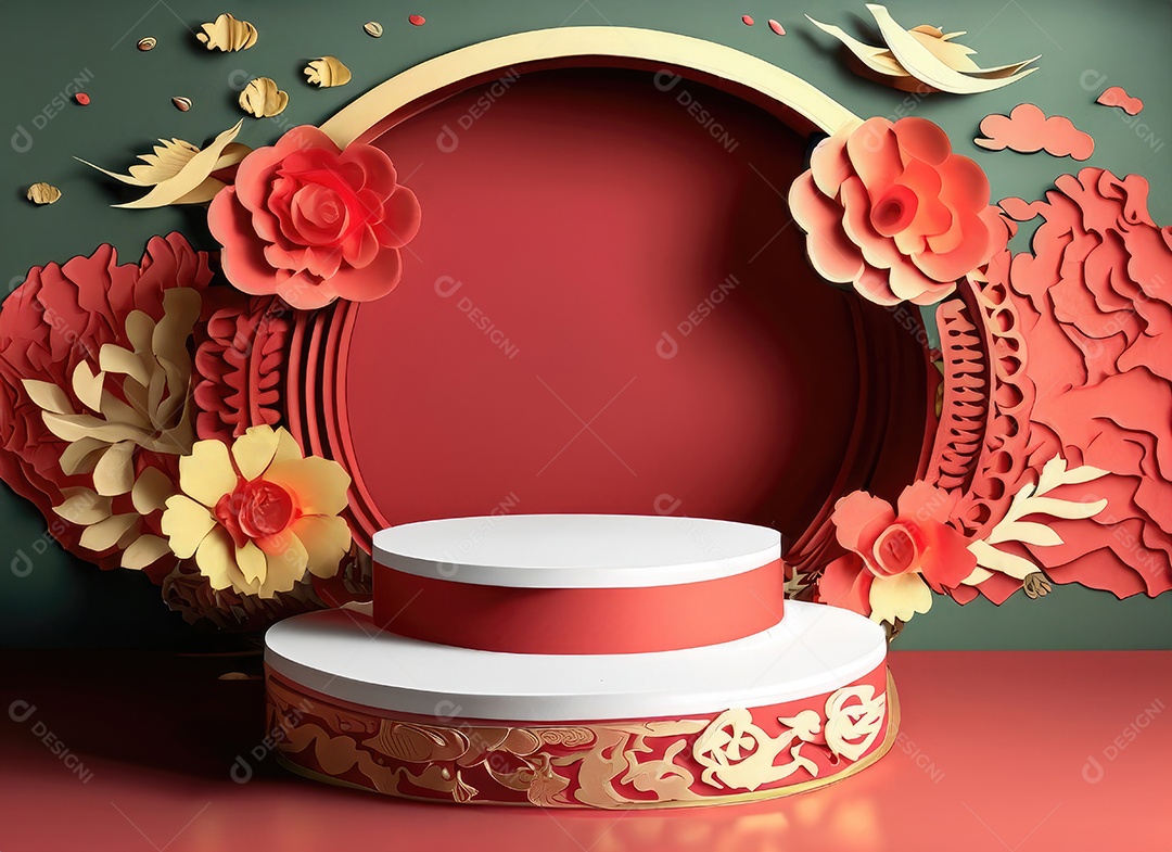 Decoração de maquete em branco do dia dos namorados