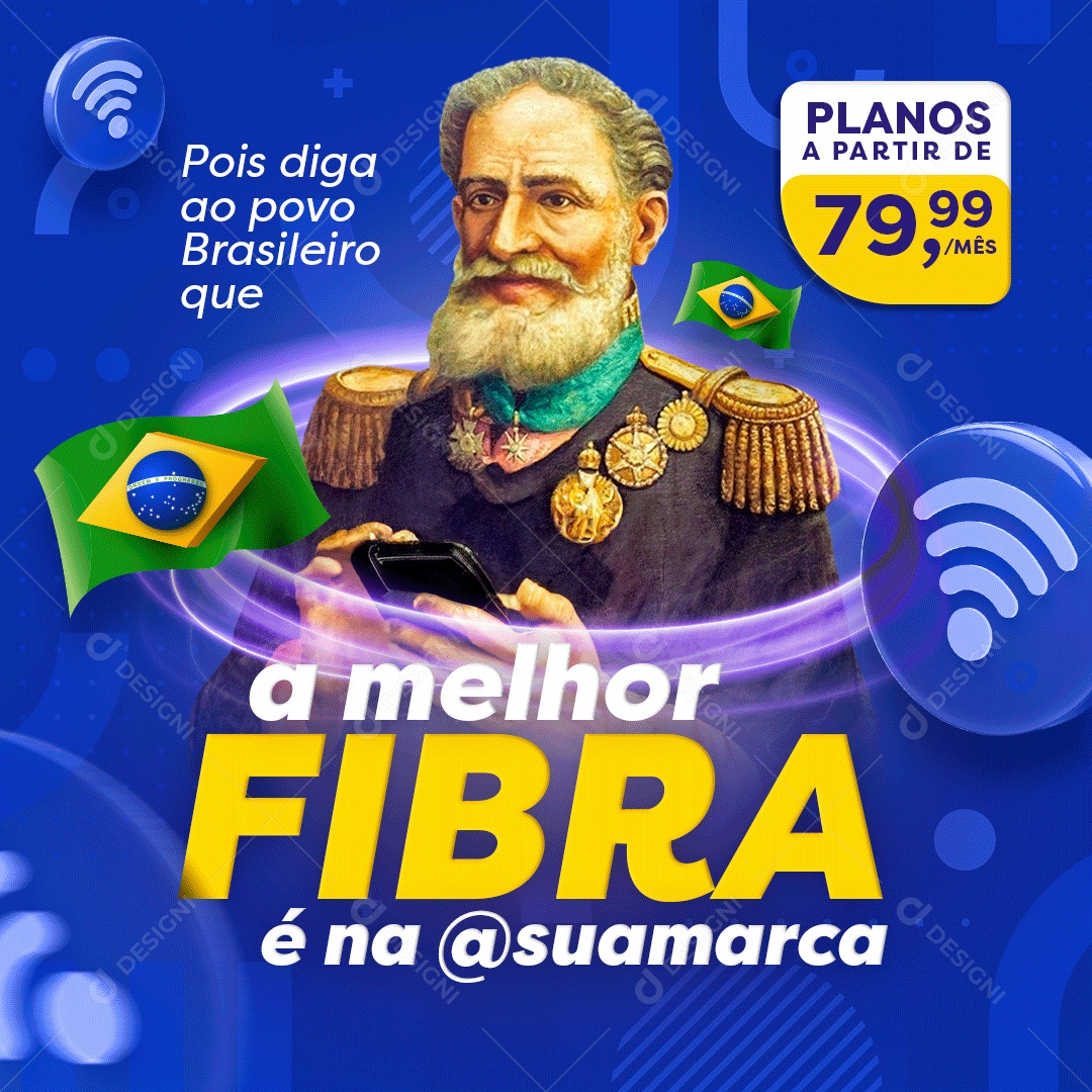 Feed A Melhor Fibra é Na Sua Social Media PSD Editável