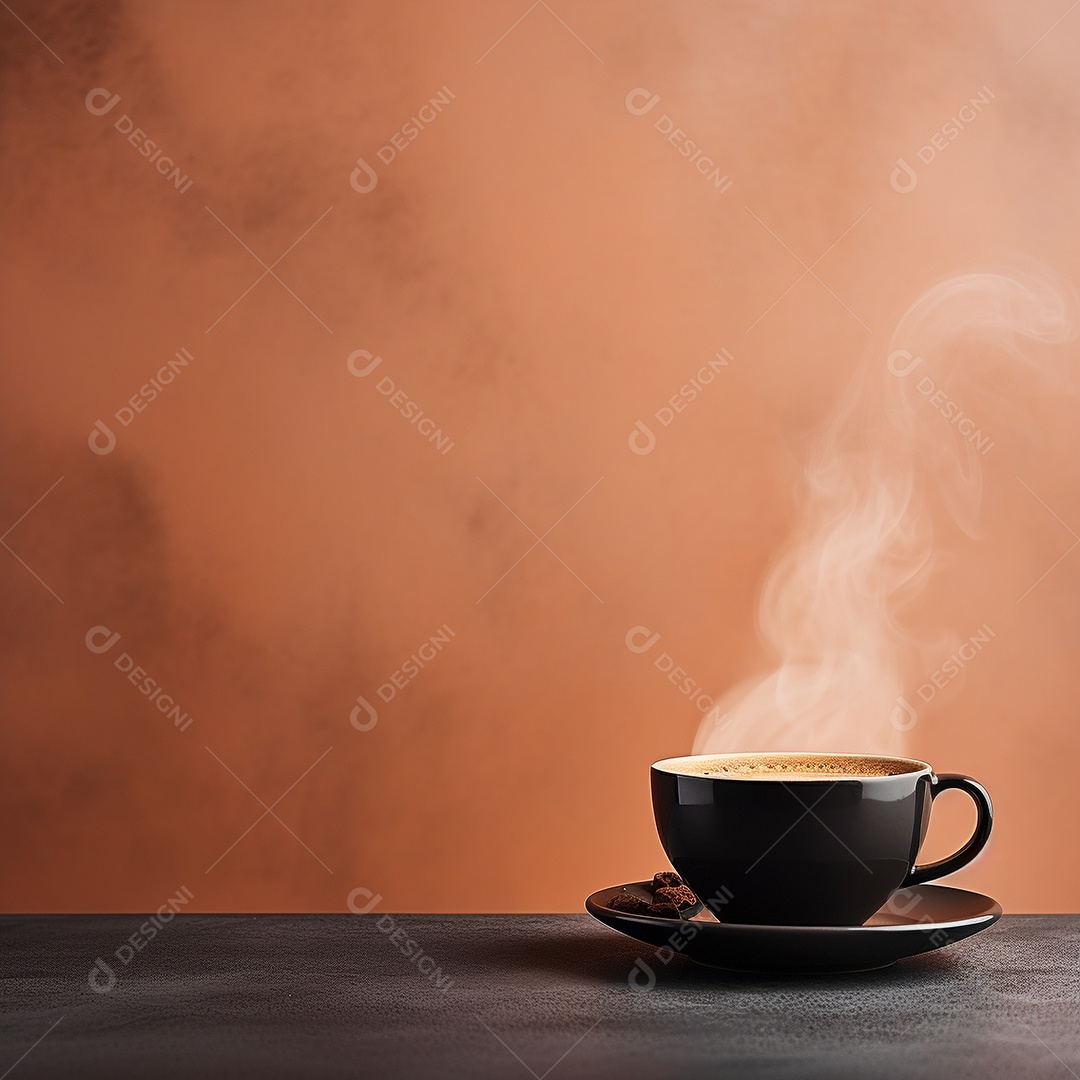 Xícara de café quente, minimalista