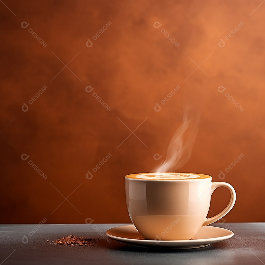 Xícara de café quente, minimalista