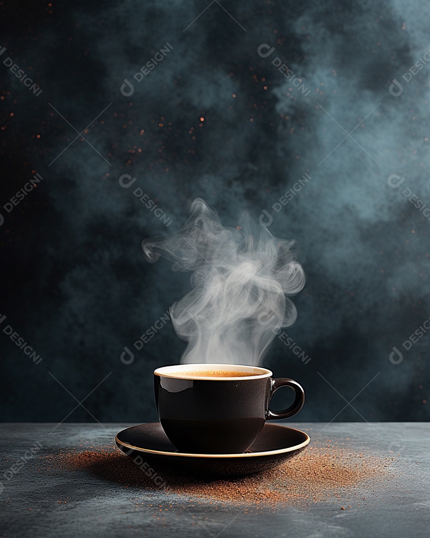 Xícara de café quente, minimalista