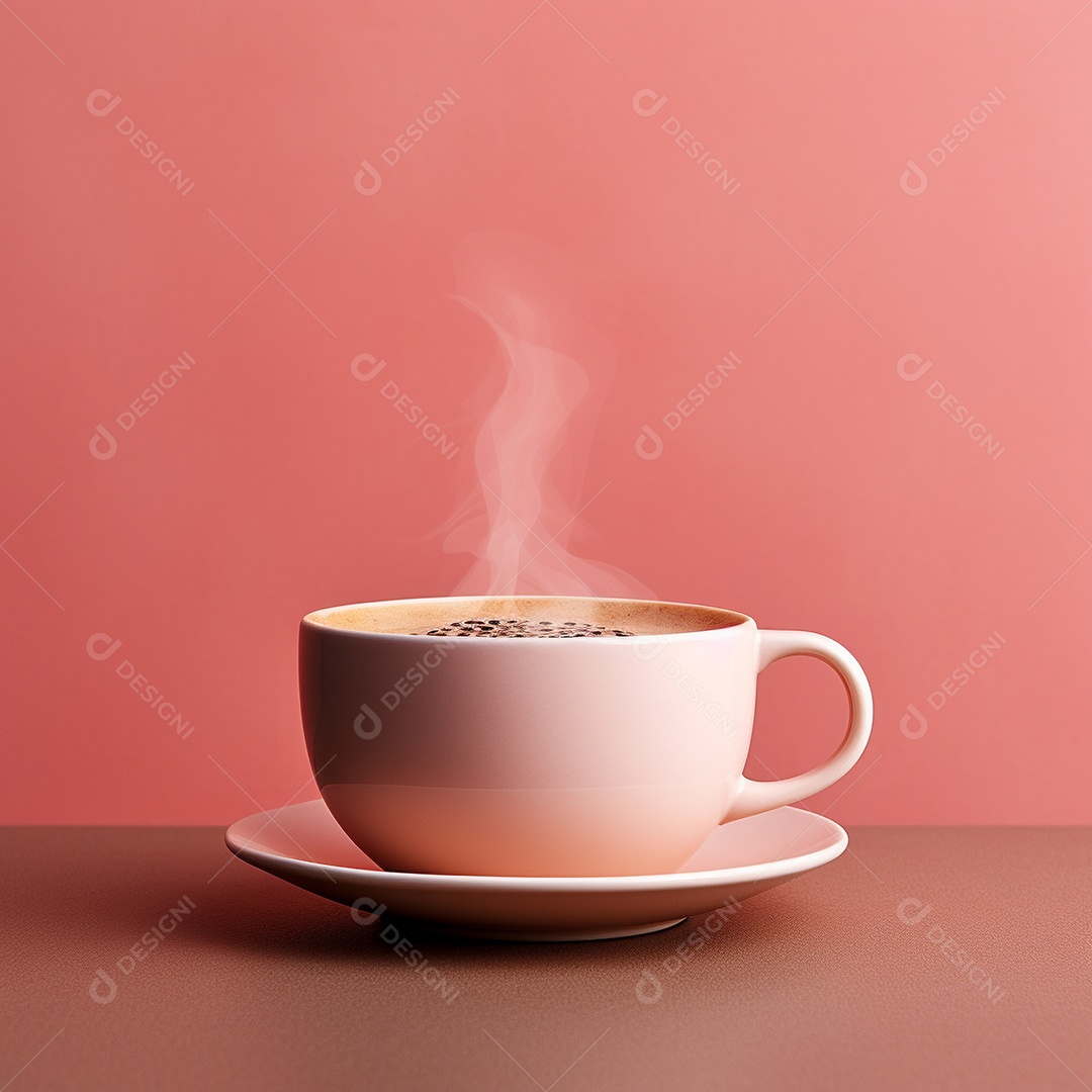 Xícara de café quente, minimalista