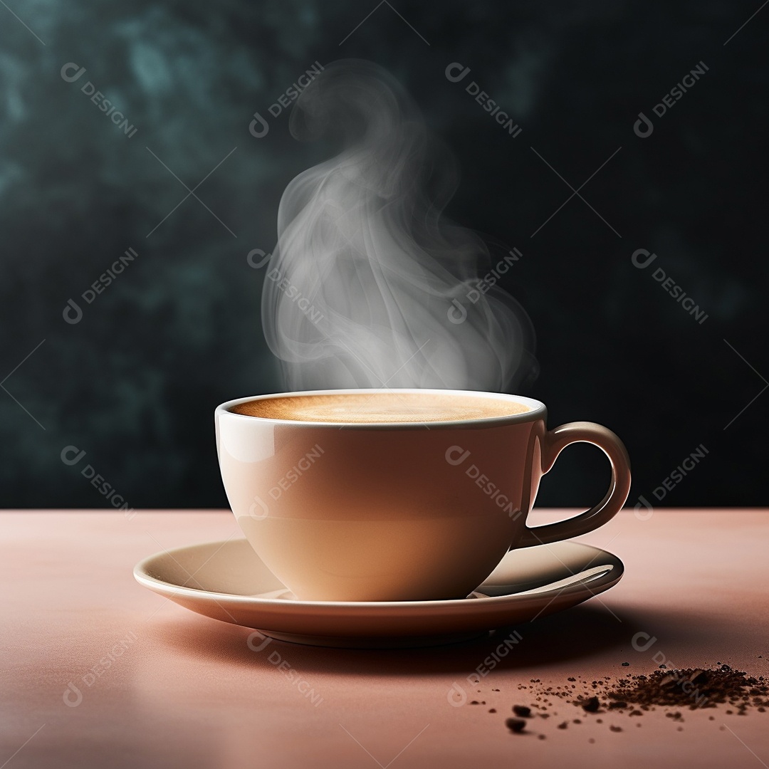 Xícara de café quente, minimalista