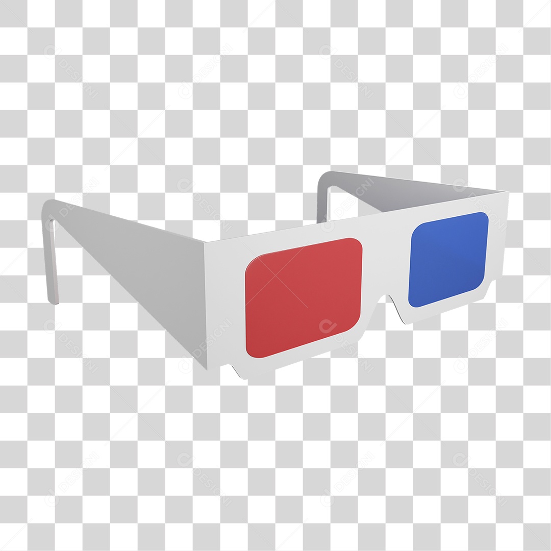 Óculos 3D Colorido PNG Transparente
