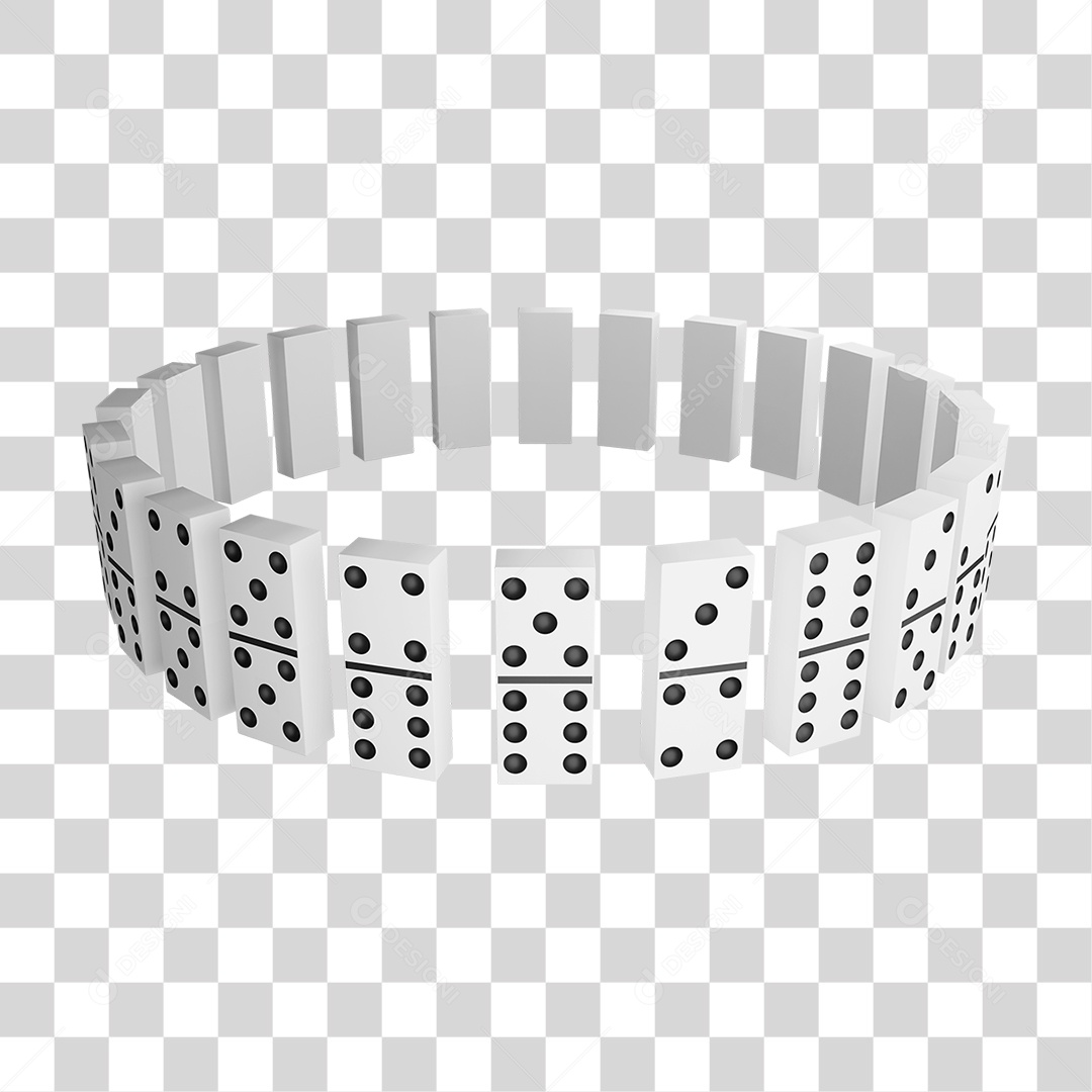 Elemento 3D Peças de Dominó PNG Transparente