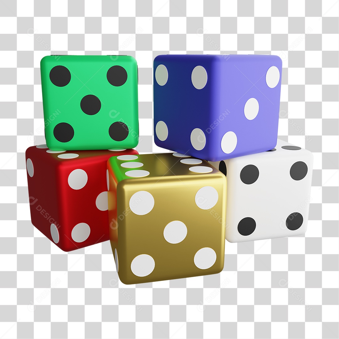 Elemento 3D Dados Jogos PNG Transparente