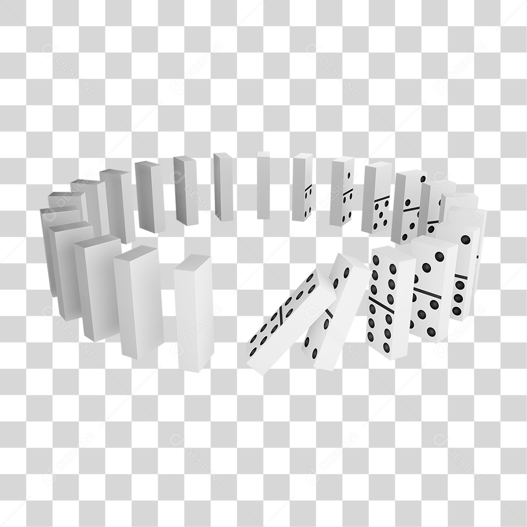 Elemento 3D Peças de Dominó PNG Transparente