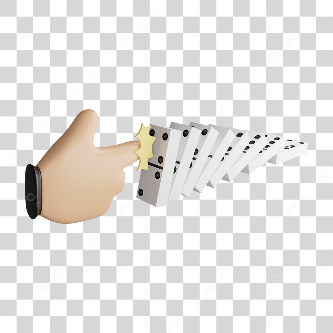 Elemento 3D Peças de Dominó PNG Transparente