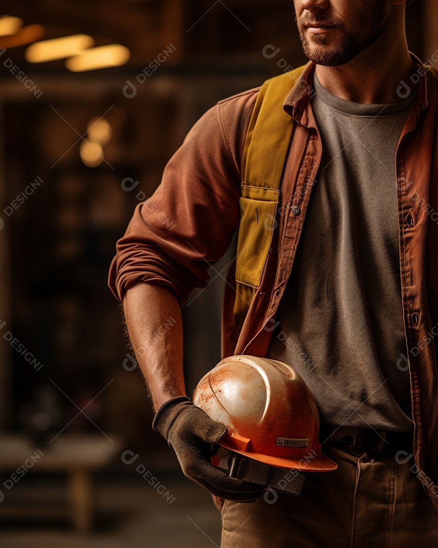 Homem trabalhando como taper no canteiro de obras de uma casa de luxo