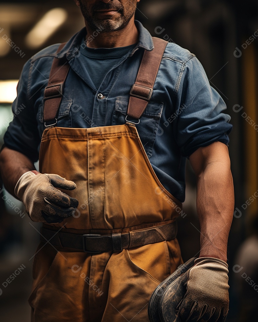 Homem trabalhando como taper no canteiro de obras de uma casa de luxo
