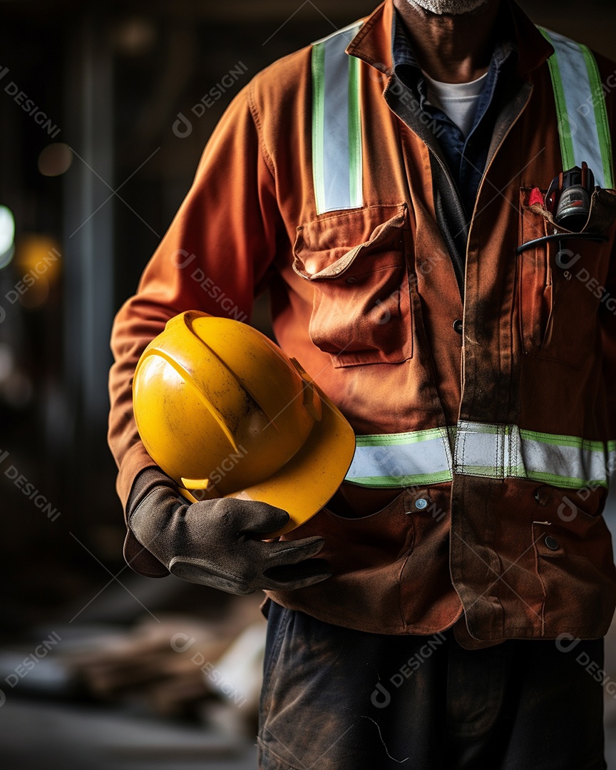 Homem trabalhando como taper no canteiro de obras de uma casa de luxo