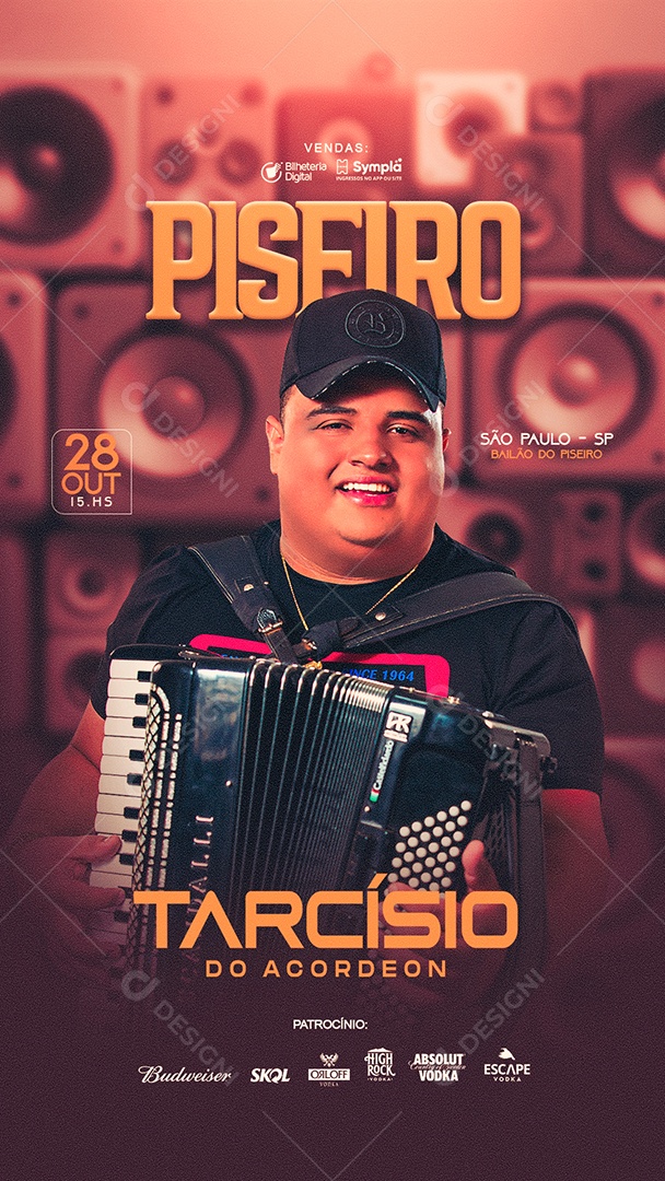 Flyer Story Piseiro Tarcísio Do Acordeon Social Media PSD Editável