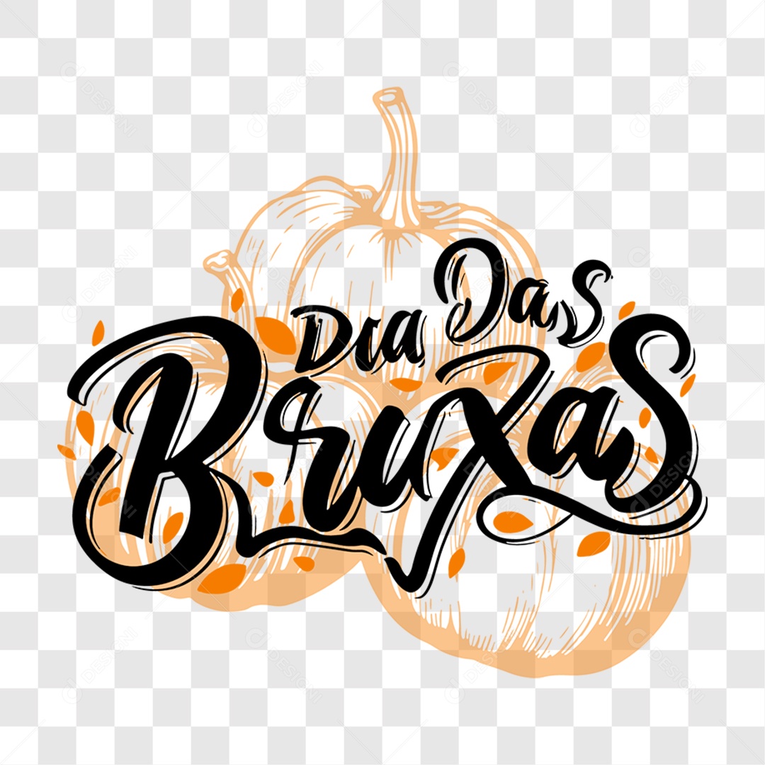 Lettering Dia das Bruxas Texto Preto de Halloween EPS + PNG