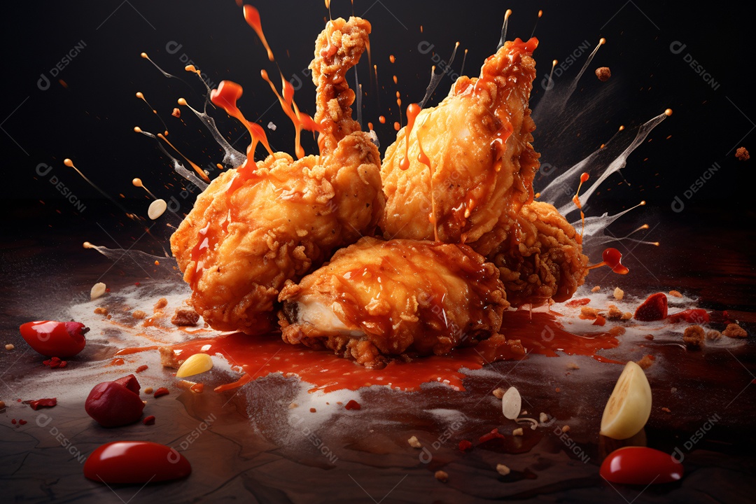 Delicioso frango frito crocante