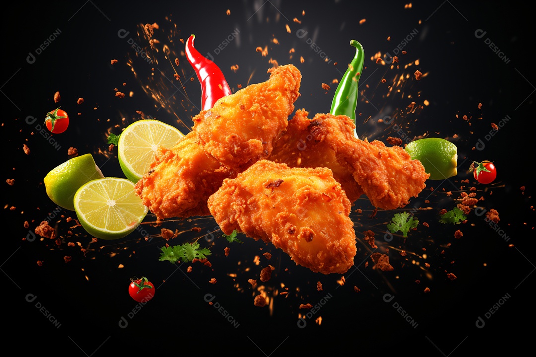 Delicioso frango frito crocante