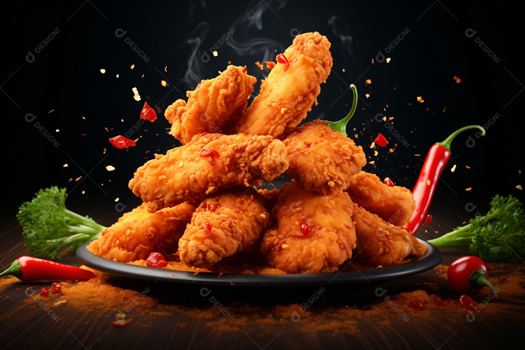 Delicioso frango frito crocante