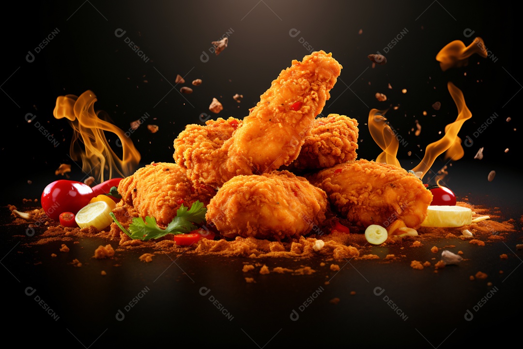 Delicioso frango frito crocante