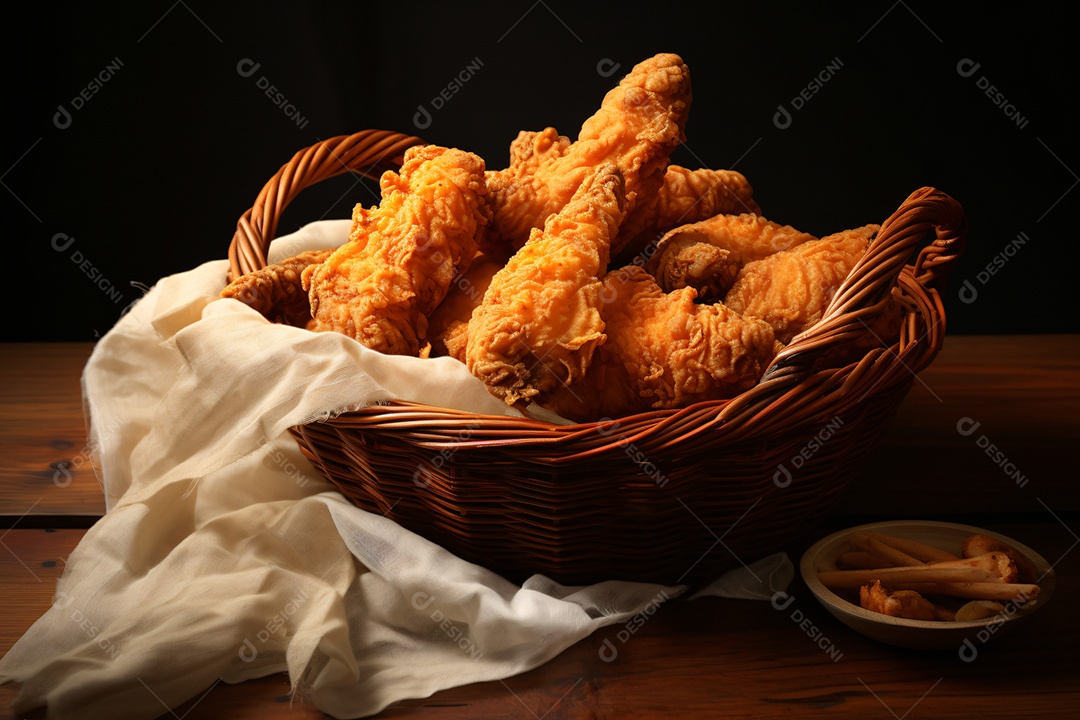 Delicioso frango frito crocante